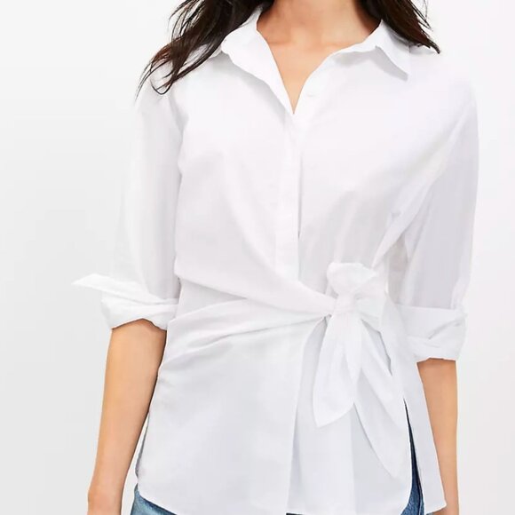 Loft Poplin Wrap Shirt - Picture 1 of 3
